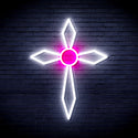 advpro-holy-cross-ultra-bright-led-neon-sign-fnu0060 - White & Pink