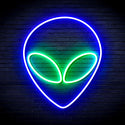 advpro-alien-face-ultra-bright-led-neon-sign-fnu0061 - Green & Blue