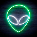 advpro-alien-face-ultra-bright-led-neon-sign-fnu0061 - White & Green