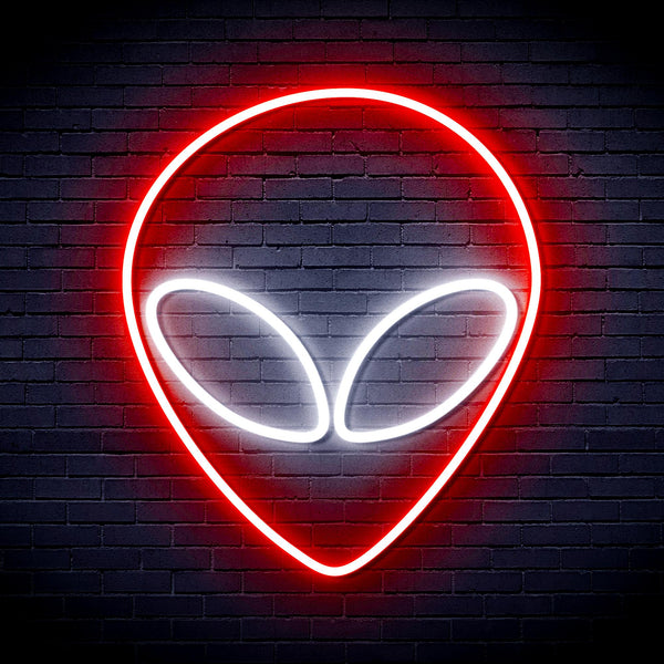 advpro-alien-face-ultra-bright-led-neon-sign-fnu0061 - White & Red