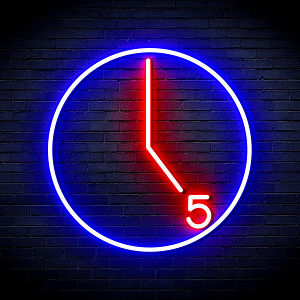 advpro-its-5-o-clock-ultra-bright-led-neon-sign-fnu0062 - Blue & Red