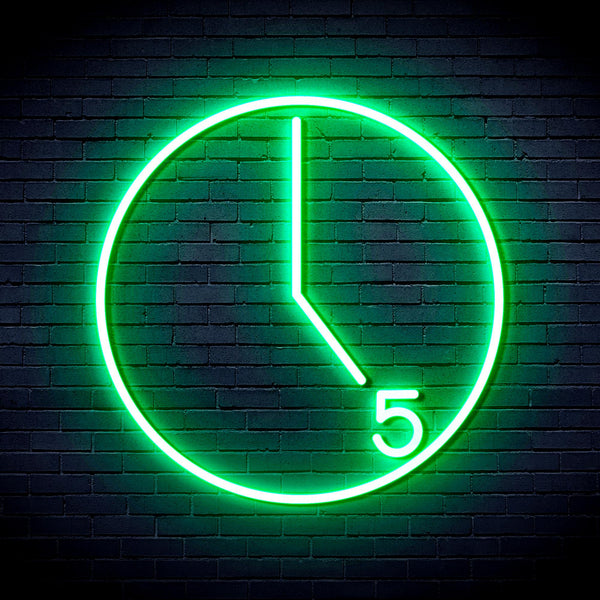 advpro-its-5-o-clock-ultra-bright-led-neon-sign-fnu0062 - Green