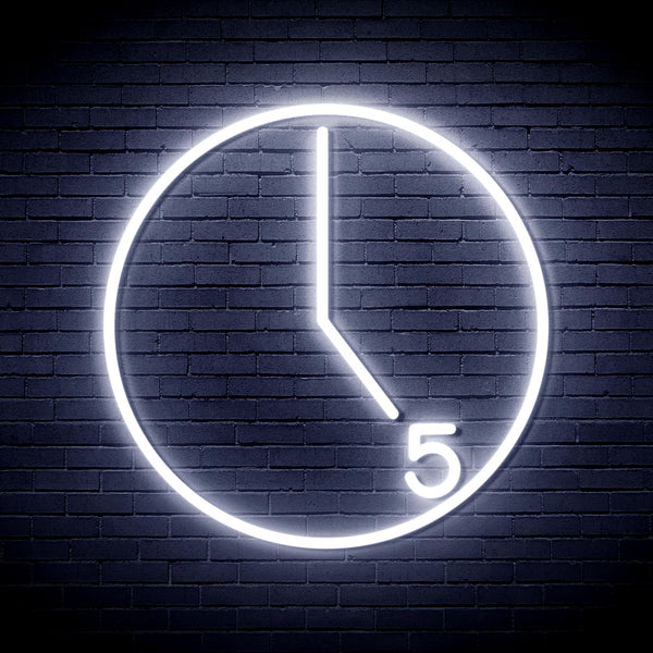 advpro-its-5-o-clock-ultra-bright-led-neon-sign-fnu0062 - White