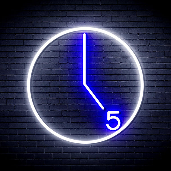 advpro-its-5-o-clock-ultra-bright-led-neon-sign-fnu0062 - White & Blue