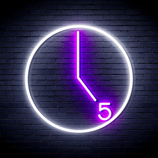 advpro-its-5-o-clock-ultra-bright-led-neon-sign-fnu0062 - White & Purple