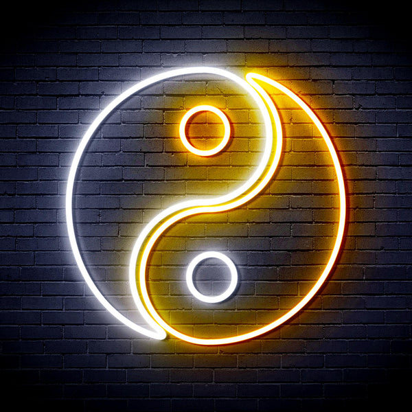 advpro-tai-chi-symbol-ultra-bright-led-neon-sign-fnu0066 - White & Golden Yellow