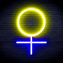 advpro-female-symbol-ultra-bright-led-neon-sign-fnu0069 - Blue & Yellow