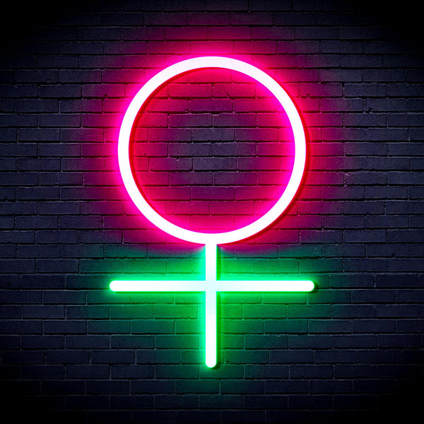 advpro-female-symbol-ultra-bright-led-neon-sign-fnu0069 - Green & Pink