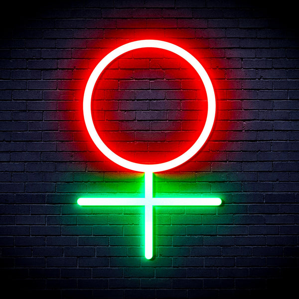 advpro-female-symbol-ultra-bright-led-neon-sign-fnu0069 - Green & Red