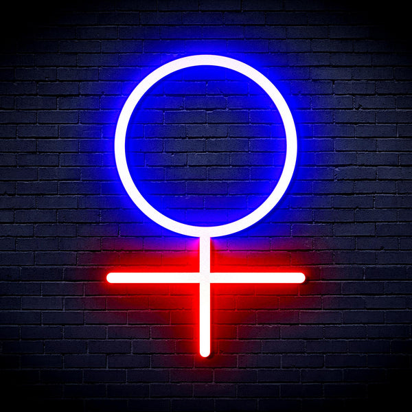 advpro-female-symbol-ultra-bright-led-neon-sign-fnu0069 - Red & Blue