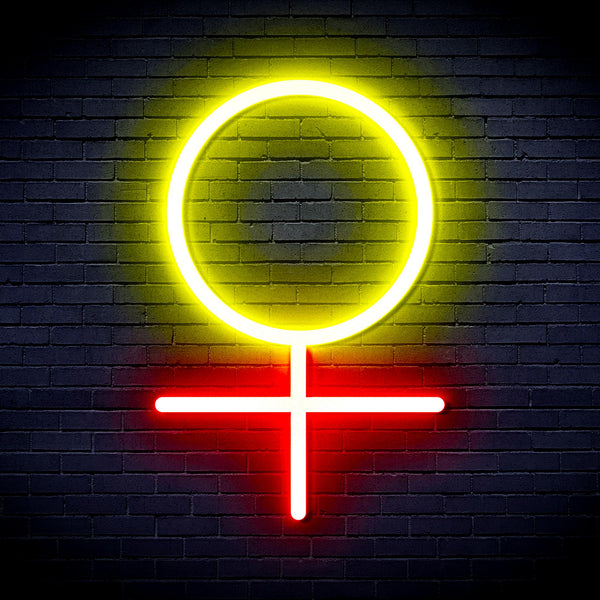advpro-female-symbol-ultra-bright-led-neon-sign-fnu0069 - Red & Yellow