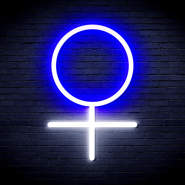 advpro-female-symbol-ultra-bright-led-neon-sign-fnu0069 - White & Blue