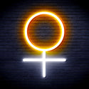 advpro-female-symbol-ultra-bright-led-neon-sign-fnu0069 - White & Golden Yellow