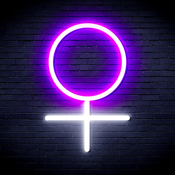 advpro-female-symbol-ultra-bright-led-neon-sign-fnu0069 - White & Purple