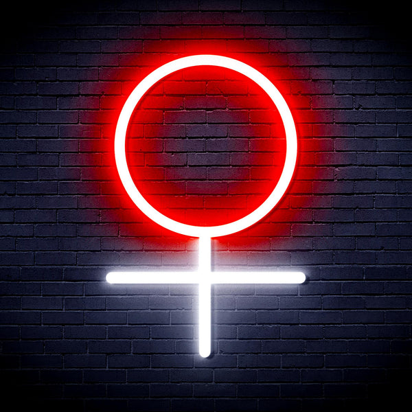 advpro-female-symbol-ultra-bright-led-neon-sign-fnu0069 - White & Red