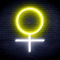 advpro-female-symbol-ultra-bright-led-neon-sign-fnu0069 - White & Yellow