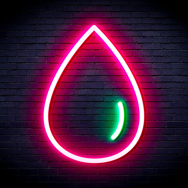advpro-water-droplet-ultra-bright-led-neon-sign-fnu0070 - Green & Pink