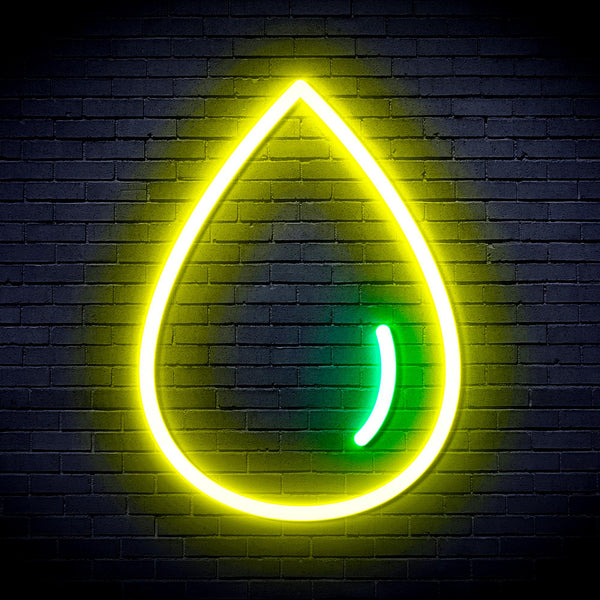 advpro-water-droplet-ultra-bright-led-neon-sign-fnu0070 - Green & Yellow