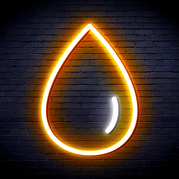 advpro-water-droplet-ultra-bright-led-neon-sign-fnu0070 - White & Golden Yellow