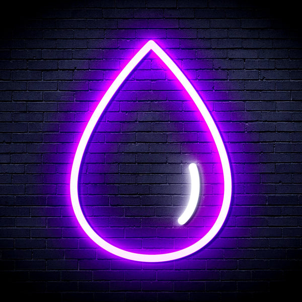 advpro-water-droplet-ultra-bright-led-neon-sign-fnu0070 - White & Purple
