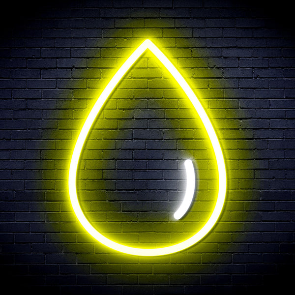 advpro-water-droplet-ultra-bright-led-neon-sign-fnu0070 - White & Yellow