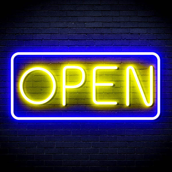 advpro-open-sign-ultra-bright-led-neon-sign-fnu0077 - Blue & Yellow