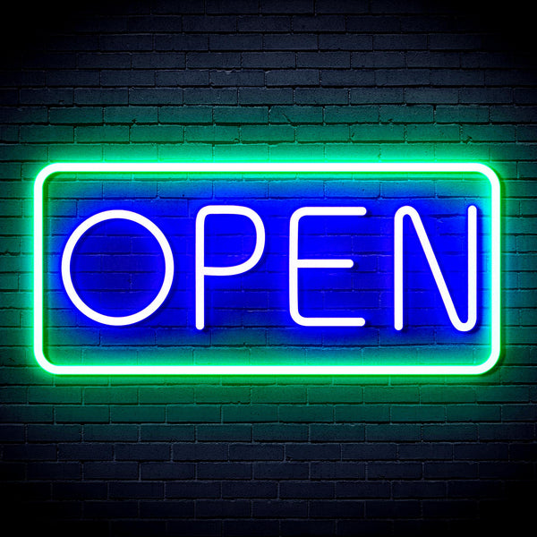 advpro-open-sign-ultra-bright-led-neon-sign-fnu0077 - Green & Blue
