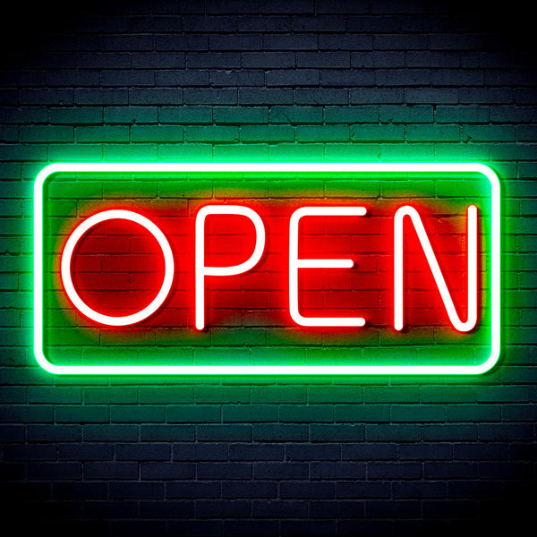 advpro-open-sign-ultra-bright-led-neon-sign-fnu0077 - Green & Red