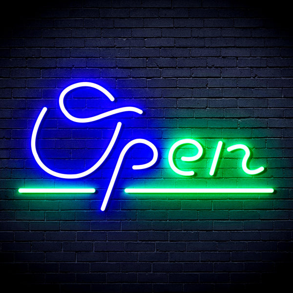 advpro-open-sign-ultra-bright-led-neon-sign-fnu0078 - Green & Blue