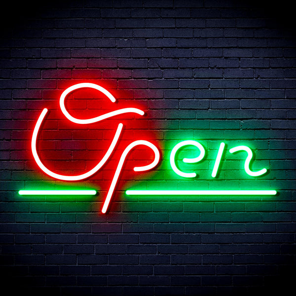 advpro-open-sign-ultra-bright-led-neon-sign-fnu0078 - Green & Red