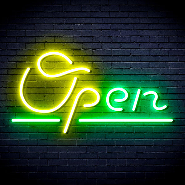 advpro-open-sign-ultra-bright-led-neon-sign-fnu0078 - Green & Yellow