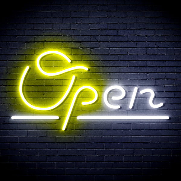 advpro-open-sign-ultra-bright-led-neon-sign-fnu0078 - White & Yellow