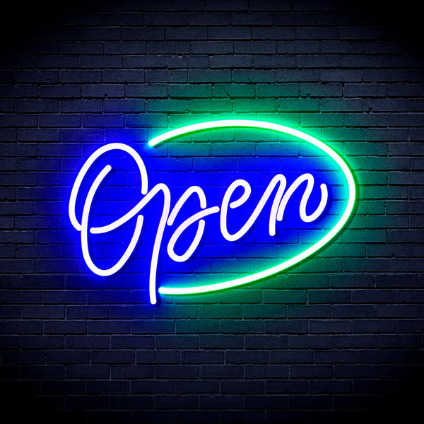 advpro-open-sign-ultra-bright-led-neon-sign-fnu0079 - Green & Blue