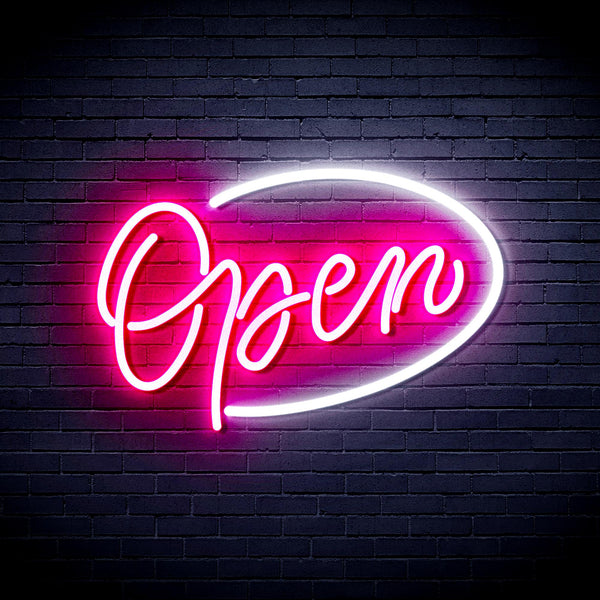 advpro-open-sign-ultra-bright-led-neon-sign-fnu0079 - White & Pink