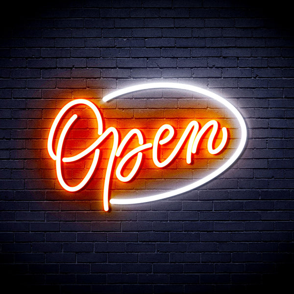 advpro-open-sign-ultra-bright-led-neon-sign-fnu0079 - White & Orange