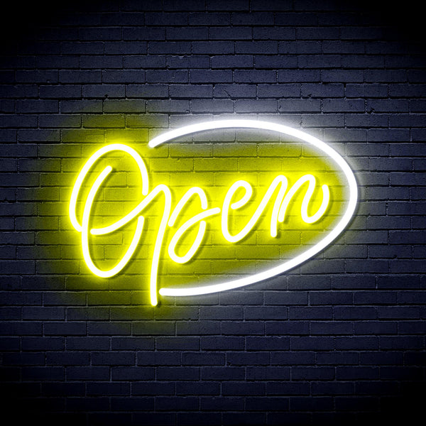 advpro-open-sign-ultra-bright-led-neon-sign-fnu0079 - White & Yellow