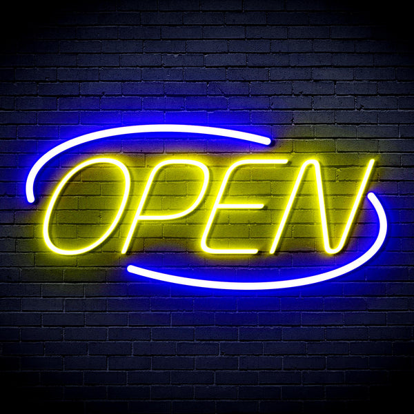 advpro-open-sign-ultra-bright-led-neon-sign-fnu0080 - Blue & Yellow