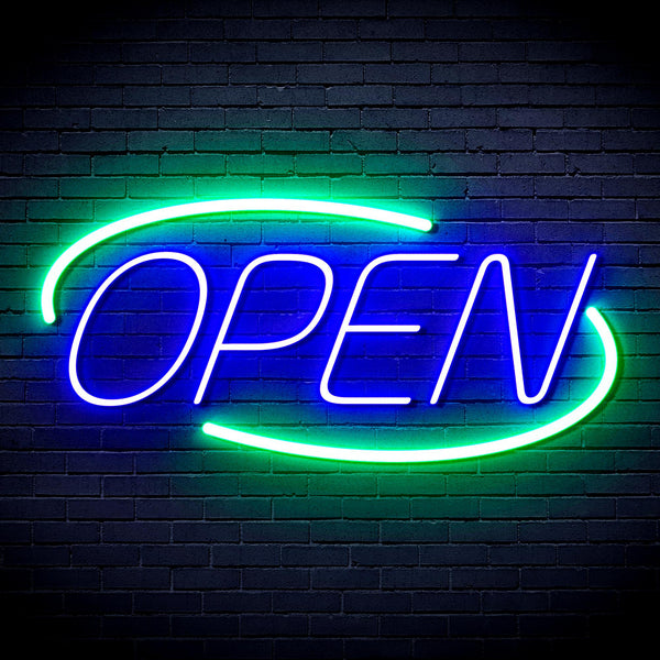 advpro-open-sign-ultra-bright-led-neon-sign-fnu0080 - Green & Blue