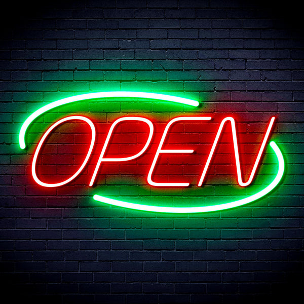 advpro-open-sign-ultra-bright-led-neon-sign-fnu0080 - Green & Red