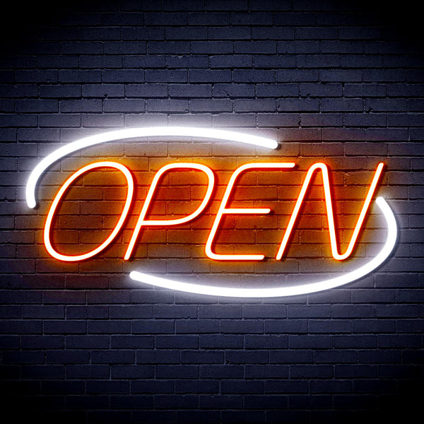 advpro-open-sign-ultra-bright-led-neon-sign-fnu0080 - White & Orange