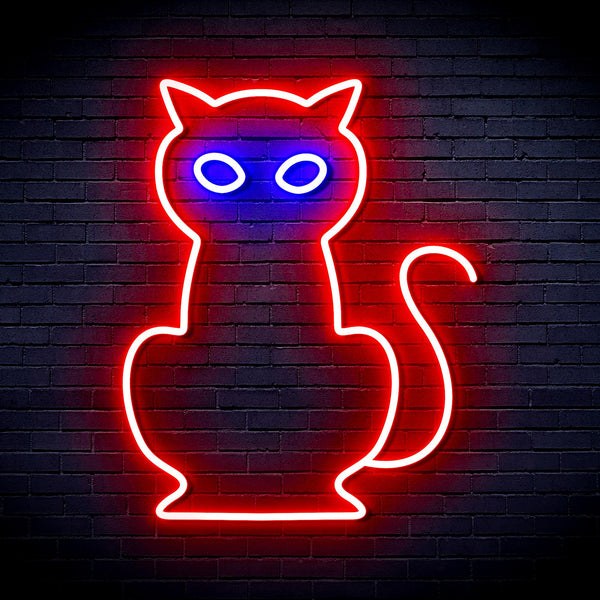 advpro-cat-ultra-bright-led-neon-sign-fnu0084 - Blue & Red
