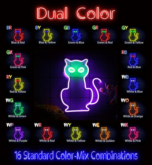 advpro-cat-ultra-bright-led-neon-sign-fnu0084 - Dual-Color