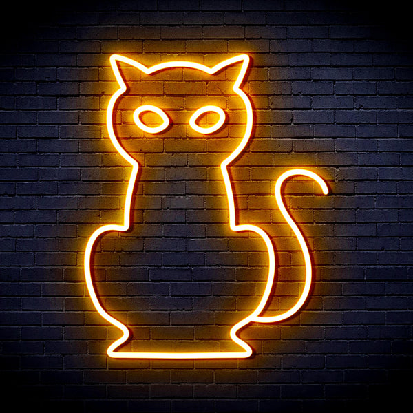 advpro-cat-ultra-bright-led-neon-sign-fnu0084 - Golden Yellow