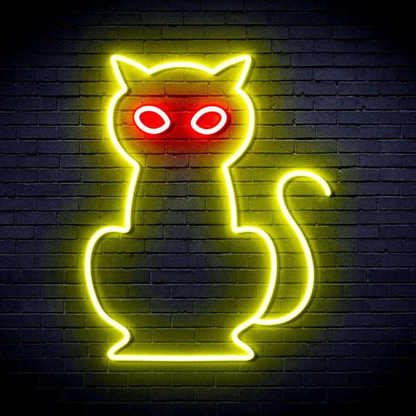 advpro-cat-ultra-bright-led-neon-sign-fnu0084 - Red & Yellow