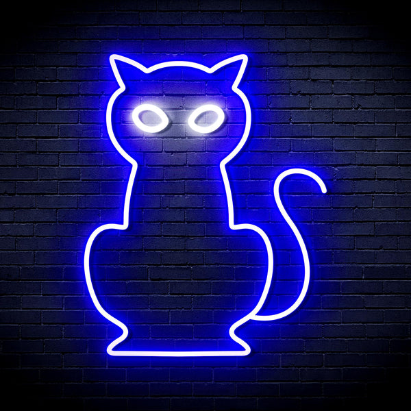 advpro-cat-ultra-bright-led-neon-sign-fnu0084 - White & Blue