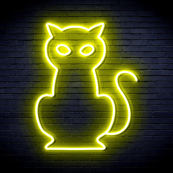 advpro-cat-ultra-bright-led-neon-sign-fnu0084 - Yellow