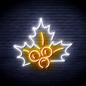 advpro-christmas-holly-leaves-ultra-bright-led-neon-sign-fnu0090 - White & Golden Yellow
