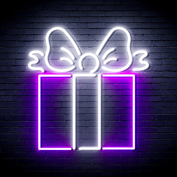 advpro-cchristmas-present-ultra-bright-led-neon-sign-fnu0091 - White & Purple