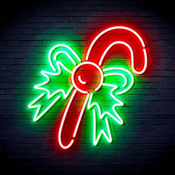 advpro-christmas-candy-ultra-bright-led-neon-sign-fnu0093 - Green & Red