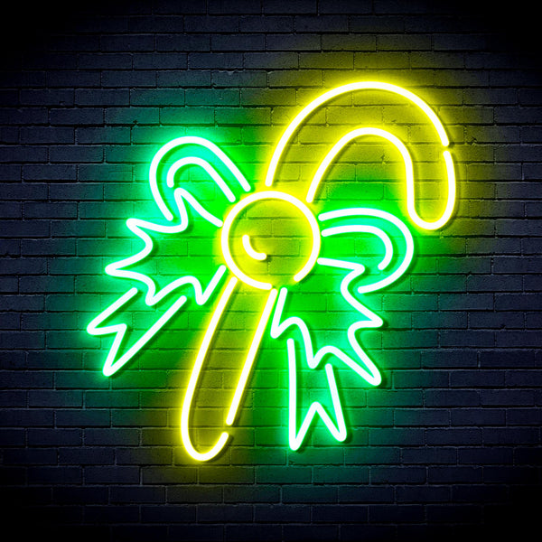 advpro-christmas-candy-ultra-bright-led-neon-sign-fnu0093 - Green & Yellow